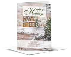 Christmas Holiday Snowy Cabin Cards 5.50